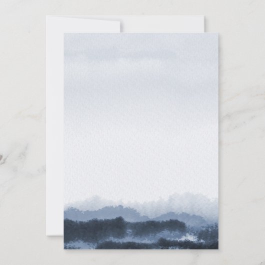 Waterverf blauw landschap natuur geïnspireerd Brui Kaart (Achterkant)