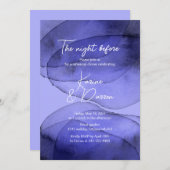 Waterverf blauw lavender Rehearsal Dinner Kaart (Voorkant / Achterkant)