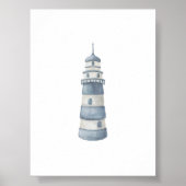 Waterverf blauw licht huis print (Voorkant)