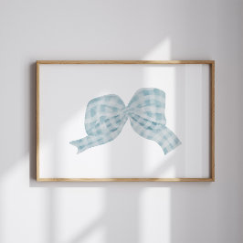 Waterverf  blauw lint boog poster