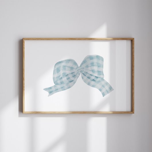 Waterverf blauw lint boog poster