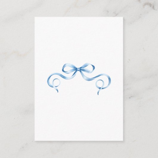 Waterverf Blauw Lint Luier Raffle Informatiekaartje (Achterkant)