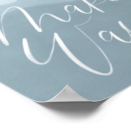 Waterverf blauw maken golven poster (Hoek)