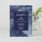 Waterverf Blauw Mandala 21e Verjaardagsuitnodiging Kaart (Staand voorkant)