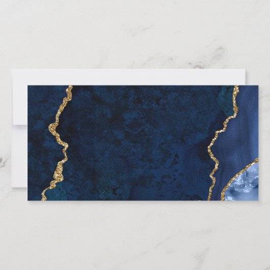 Waterverf Blauw Marmer Goud Cadeaubon (Achterkant)