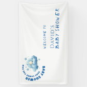 Waterverf blauw minimalistisch baby shower jongen spandoek (Verticaal)