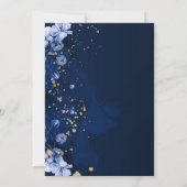 Waterverf Blauw Minimalistisch Rustiek Bloemen Bru Kaart (Achterkant)