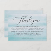 Waterverf blauw nautisch zacht zacht bruiloft bedankkaart (Voorkant / Achterkant)