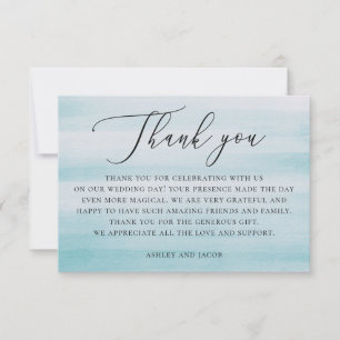 Waterverf blauw nautisch zacht zacht bruiloft bedankkaart