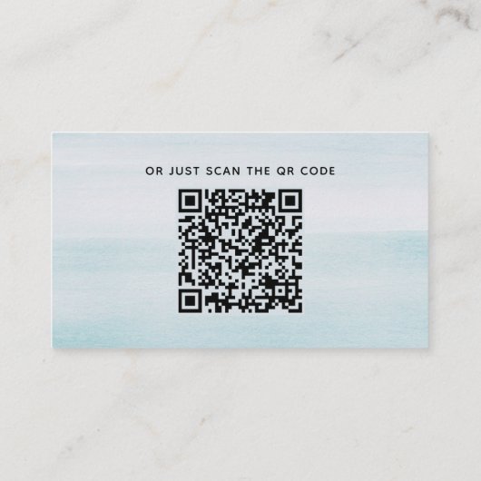 Waterverf blauw nautische bruiloft. Elegant script Informatiekaartje (Achterkant)