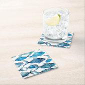 Waterverf Blauw & Navy Vis | Drink in de kustwater Kartonnen Onderzetters (Insitu)