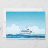 Waterverf blauw oceaanschip kaart (Achterkant)