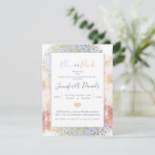 Waterverf Blauw of Roze Genderfeest Partij Kaart (Staand voorkant)