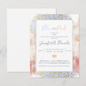 Waterverf Blauw of Roze Genderfeest Partij Kaart (Voorkant / Achterkant)