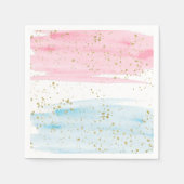 Waterverf Blauw of Roze Genderfeest Partij Servet (Voorkant)