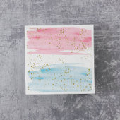 Waterverf Blauw of Roze Genderfeest Partij Servet