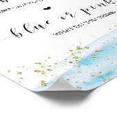 Waterverf Blauw of Roze Geslacht Laat graad A Pin Poster (Hoek)