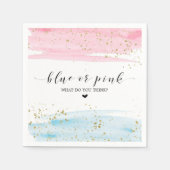 Waterverf blauw of roze geslacht onthullen servet (Voorkant)