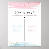 Waterverf Blauw of Roze Stemming Poster (Voorkant)