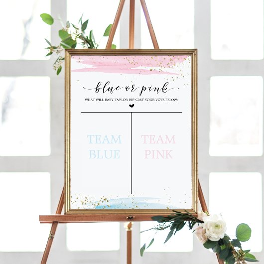 Waterverf Blauw of Roze Stemming Poster