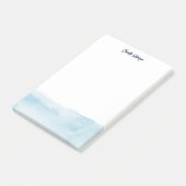 Waterverf blauw ombre gepersonaliseerd post-it® notes (Schuin)