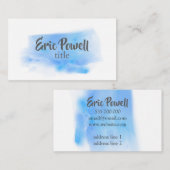 waterverf blauw ontwerp-visitekaartje op maat visitekaartje (Voorkant / Achterkant)