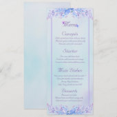 Waterverf Blauw Paars Lila ventilatormenu Kaart (Voorkant / Achterkant)