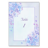 Waterverf blauw Paars Lila ventilatornummer Kaart (Voorkant)