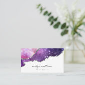 waterverf blauw paars roze agens visitekaartje (Staand voorkant)