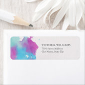  Waterverf blauw Paars terugkeeradres Etiket (Insitu)