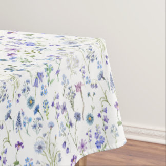 Waterverf Blauw Paarse Wilde Bloem Bloemmotief Tafelkleed