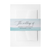 Waterverf blauw pastel bruiloft. Elegant nautisch Uitnodigingen Wikkel (Voorkant Voorbeeld)