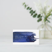 Waterverf blauw penseelstreek Visitekaartje (Staand voorkant)