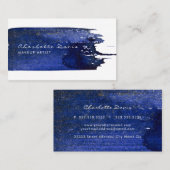Waterverf blauw penseelstreek Visitekaartje (Voorkant / Achterkant)
