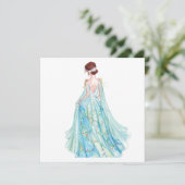 Waterverf blauw prinses mode illustratie (Staand voorkant)