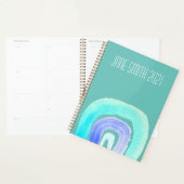 Waterverf blauw regenboogkleurig ontwerp planner (Display)
