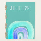 Waterverf blauw regenboogkleurig ontwerp planner (Voorkant)