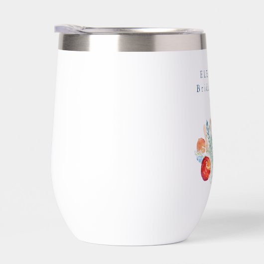  Waterverf Blauw Rood Bloemen Vrijgezellenfeest (Rechts)