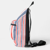 Waterverf Blauw Rood Wit Strepen, USA Style Sling Bag (Rechts)