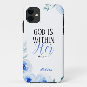 Waterverf Blauw Roos Girly Faith Case-Mate iPhone Case