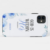 Waterverf Blauw Roos Girly Faith Case-Mate iPhone Case (Achterkant (horizontaal))