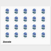 Waterverf Blauw Roos Sticker (Vel)
