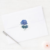 Waterverf Blauw Roos Sticker (Envelop)