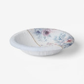 Waterverf Blauw Roze Bloem Papieren Kommen (Gebogen)