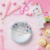 Waterverf Blauw Roze Bloem Papieren Kommen (Feest)