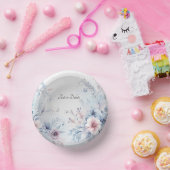 Waterverf Blauw Roze Bloem Papieren Kommen (Feest)