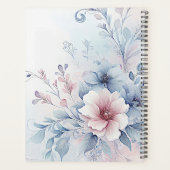 Waterverf Blauw Roze Bloemen Bruiloftsplanner Planner (Achterkant)