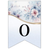 Waterverf Blauw Roze Bloemen Bunting Flag Vlaggetjes (Tweede vlag)