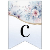 Waterverf Blauw Roze Bloemen Bunting Flag Vlaggetjes (Eerste vlag)