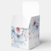 Waterverf Blauw Roze Bloemen Favor Box Bedankdoosjes (Geopend)